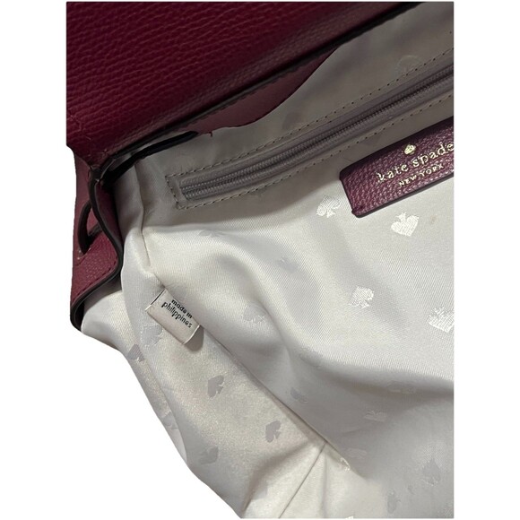 Kate Spade NY Darcy Flap Backpack Wine Red Pebbled Leather Blackberry Preserve main image 4